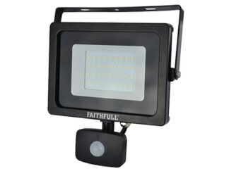Faithfull SMD LED Security Light with PIR 30W 2400 lumen 240V (5023969315447) FPPSLWM30S