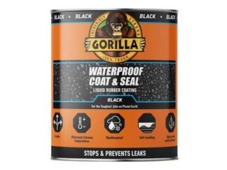 Gorilla Glue Waterproof Coat & Seal Liquid Rubber Coating Black 473ml (5704947014919) GRGPSPBL473N *Restrictions - See Description*