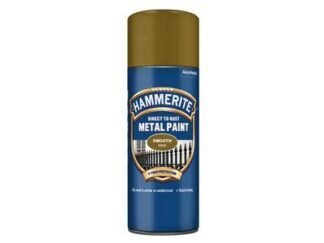 Hammerite Direct to Rust Smooth Finish  Gold 400ml (5011867011073) HMMSFGOAERO *Restrictions - See Description*