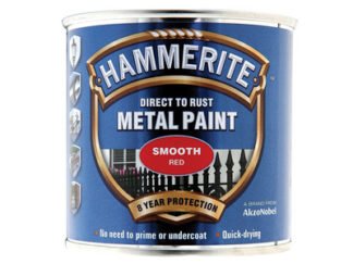 Hammerite Direct to Rust Smooth Finish Metal Paint Red 250ml (5011867221014) HMMSFR250