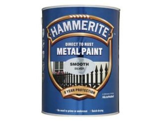Hammerite Direct to Rust Smooth Finish Metal Paint Silver 5 Litre (5011867000589) HMMSFS5L