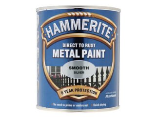 Hammerite Direct to Rust Smooth Finish Metal Paint Silver 250ml (5011867000435) HMMSFSI250