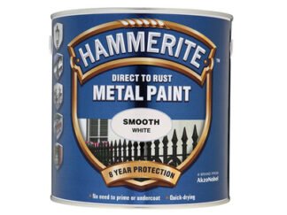 Hammerite Direct to Rust Smooth Finish Metal Paint White 2.5 Litre (5011867202044) HMMSFW25L