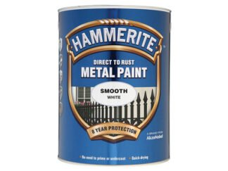 Hammerite Direct to Rust Smooth Finish Metal Paint White 5 Litre (5011867202051) HMMSFW5L