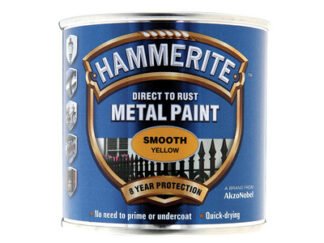 Hammerite Direct to Rust Smooth Finish Metal Paint Yellow 250ml (5011867222011) HMMSFY250