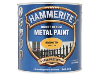 Hammerite Direct to Rust Smooth Finish Metal Paint Yellow 2.5 Litre (5011867222042) HMMSFY25L