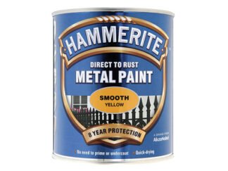 Hammerite Direct to Rust Smooth Finish Metal Paint Yellow 750ml (5011867029108) HMMSFY750