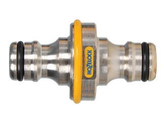 Hozelock 2044 Pro Metal Double Male Connector 12.5mm (1/2in) (5010646052344) HOZ2044