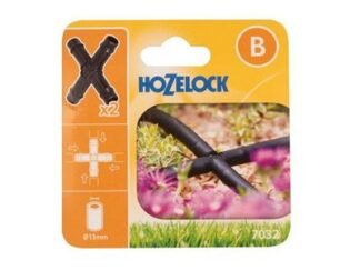 Hozelock 7032 Cross Connector 13mm (Pack 2) (5010646060400) HOZ70320002