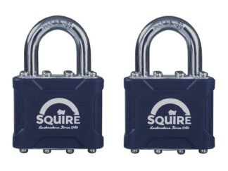 Squire 35T Stronglock Card (2) Padlocks 38mm Open Shackle Keyed (5012245000818) HSQ35T