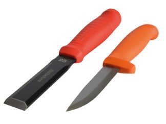 Hultafors Chisel EDC 25mm & Craftsmens Knife HVK in a Double Holster (7317843910711) HULEDC25HVK