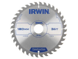 Irwin Construction Circular Saw Blade 180 x 30mm x 36T ATB (5706918971962) IRW1897196
