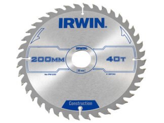Irwin Construction Circular Saw Blade 200 x 30mm x 40T ATB (5706918972020) IRW1897202