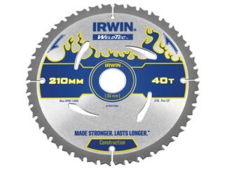 Irwin Weldtec Circular Saw Blade 210 x 30mm x 40T ATB (5706918973867) IRW1897386