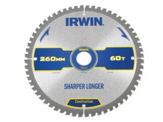 Irwin Construction Mitre Circular Saw Blade 260 x 30mm x 60T ATB/Neg (5706918974321) IRW1897432