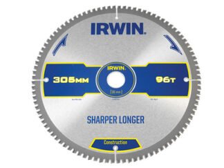 Irwin Construction Mitre Circular Saw Blade 305 x 30mm x 96T ATB/Neg (5706918974369) IRW1897436