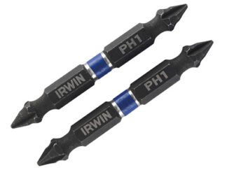 Irwin Impact Double-Ended Screwdriver Bits Phillips PH1 60mm (Pack 10) (5706919233731) IRW1923373