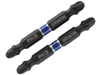 Irwin Impact Double-Ended Screwdriver Bits Phillips PH3 60mm (Pack 2) (5706919233786) IRW1923378
