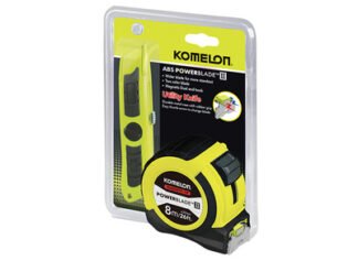 Komelon PowerBlade™ II Pocket Tape 8m/26ft (Width 27mm) with Knife (8803005000547) KOM826TKP