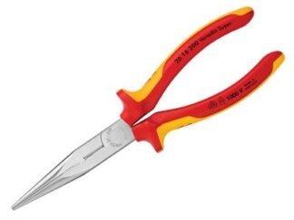 Knipex VDE Long Snipe Nose Side Cutting Pliers 200mm (4003773010906) KPX2616200