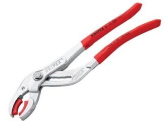 Knipex Plastic Pipe Grip Pliers Plastic Jaws Chrome 250mm - 75mm Capacity (4003773078913) KPX8113250