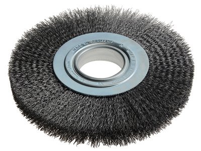 Lessmann Wheel Brush D200mm x W24-27 x 50 Bore Steel Wire 0.35 + Adaptors Set 3 (4017359037195) LES365172