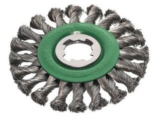 Lessmann X-Lock Stainless Steel Knot Wheel Brush 125mm Non Spark (4017359604878) LES47381X