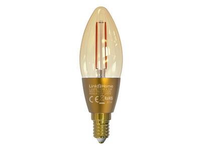 Link2Home Wi-Fi LED SES (E14) Candle Filament Dimmable Bulb, White 400 lm 4.5W (4004282480082) LTHFE145W