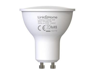 Link2Home Wi-Fi LED GU10 Dimmable Bulb, White + RGB 345 lm 5W (4004282480136) LTHGU105W