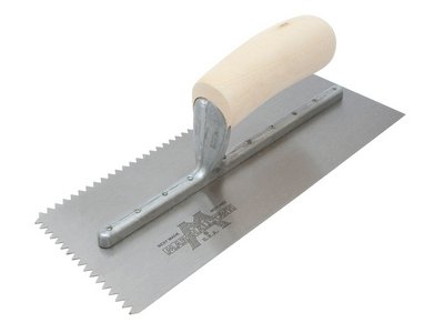 Marshalltown M701S Notched Trowel V 3/16in Wooden Handle 11 x 4.1/2in (0035965057042) M/T701S