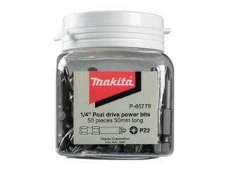 Makita 50mm PZ2 Impact Bits in Candy Tub, 50 Piece (0088381996297) MAKP65779