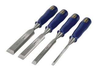 Irwin M444 Bevel Edge Chisel Blue Chip Handle Set, 4 Piece (0734442197522) MAR444S4