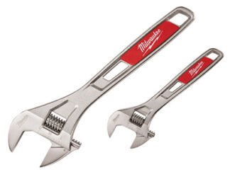 Milwaukee Hand Tools Adjustable Wrench Twin Pack 150mm (6in) & 250mm (10in) (0045242358823) MHT48227400