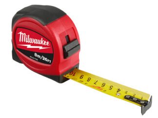 Milwaukee Hand Tools Slimline Tape Measure 8m/26ft (Width 25mm) (0045242512942) MHT48227726