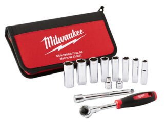 Milwaukee Hand Tools Tradesman 3/8in Ratchet Set 12 Piece (0045242495078) MHT48229001