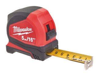 Milwaukee Hand Tools Pro Compact Tape Measure 5m/16ft (Width 25mm) (4058546027674) MHT932459595