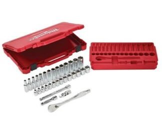 Milwaukee Hand Tools 3/8in Drive Ratcheting Socket Set Metric, 32 Piece (4058546228903) MHT932464945