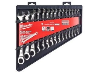 Milwaukee Hand Tools MAX BITE™ Ratcheting Combination Spanner Set, 15 Piece (4058546229399) MHT932464994