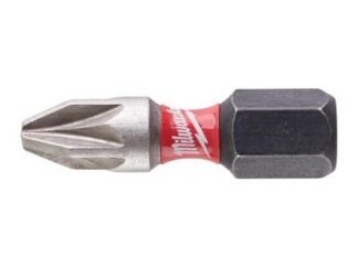 Milwaukee Power Tools SHOCKWAVE™ Impact Duty Bits PZ2 x 25mm (Pack 2) (4058546324360) MIL472040