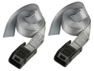 Master Lock Lashing Strap with Metal Buckle, Grey 2.5m 150kg (Pack 2) (3520190923059) MLK3110E