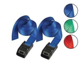 Master Lock Lashing Strap with Metal Buckle, Coloured 5m 150kg (Pack 2) (3520190936066) MLK3379ECOL