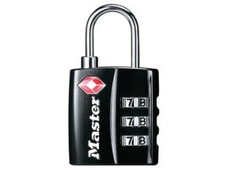Master Lock TSA 3-Digit Combination Black Finish 30mm Padlock (3520190925466) MLK4680BLK