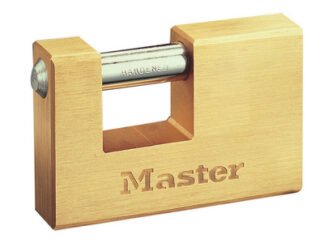 Master Lock Rectangular 76mm Solid Brass Body Shutter Padlock (3520190093165) MLK607