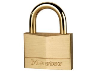 Master Lock Solid Brass 50mm Padlock with Brass Plated Shackle (3520190116550) MLK655