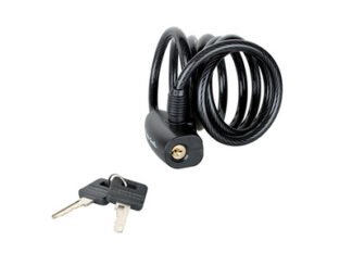 Master Lock Black Self Coiling Keyed Cable 1.8m x 8mm (3520190049421) MLK8126E