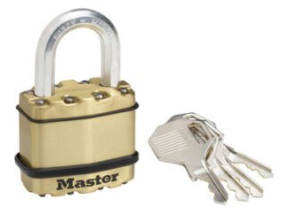 Master Lock Excell™ Brass Finish 45mm Padlock 4-Pin (3520190934819) MLKM1B