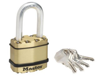 Master Lock Excell™ Brass Finish 45mm Padlock 4-Pin - 38mm Shackle (3520190934833) MLKM1BLF