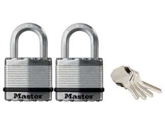Master Lock Excell™ Laminated Steel 45mm Padlock - 24mm Shackle - Keyed Alike x 2 (3520190936837) MLKM1T