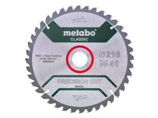 Metabo Precision Cut Wood Circular Saw Blade 216 x 30mm x 40T (4007430241702) MPT628060