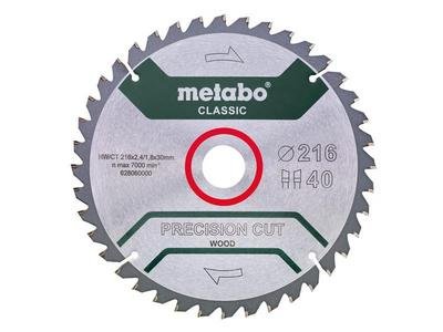 Metabo Precision Cut Wood Circular Saw Blade 216 x 30mm x 40T (4007430241702) MPT628060